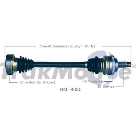 Surtrack Axle Cv Axle Shaft, Bm-8035 BM-8035
